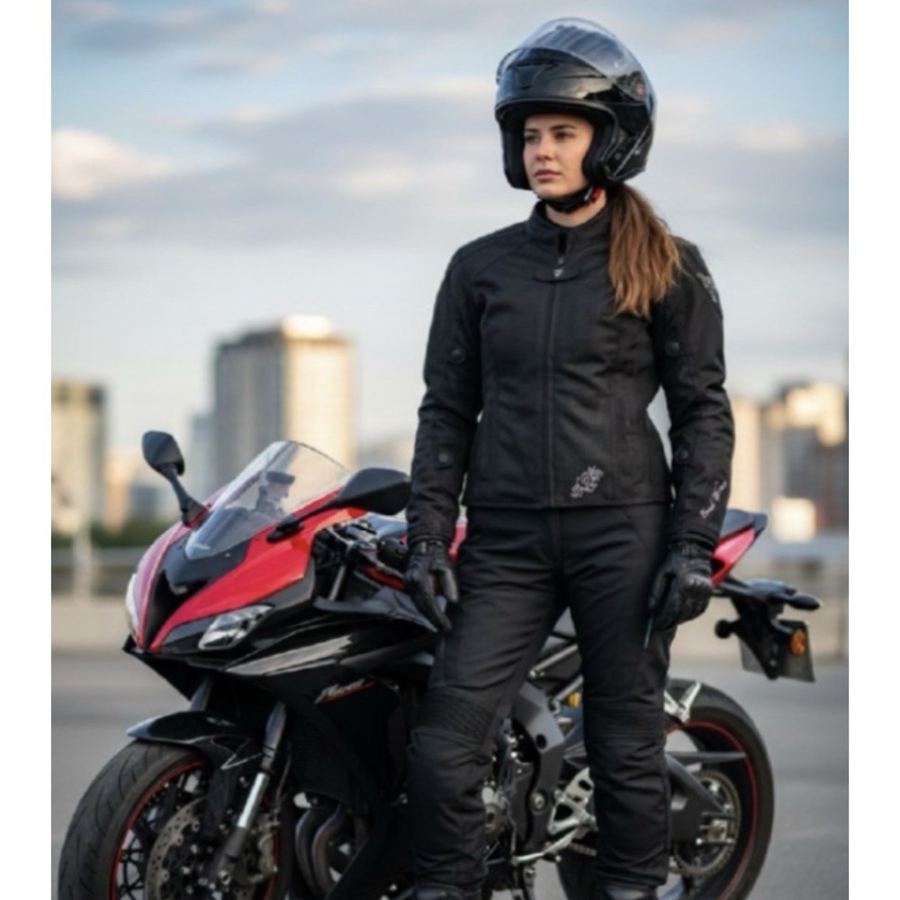 Frank Thomas Lady Racer Motorcycle Jacket Womens Mesh Armored Riding Jacket LL